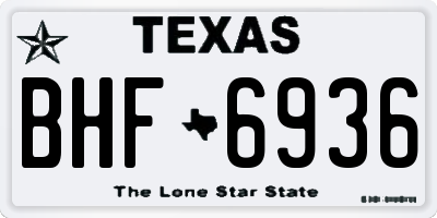 TX license plate BHF6936