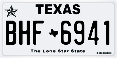 TX license plate BHF6941