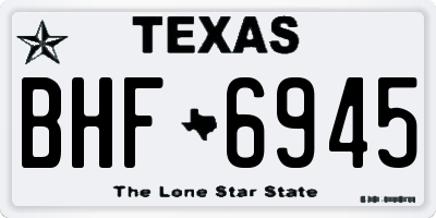 TX license plate BHF6945