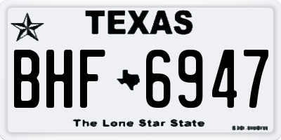 TX license plate BHF6947