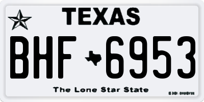 TX license plate BHF6953