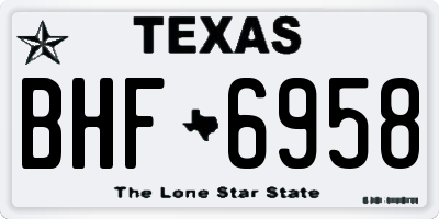 TX license plate BHF6958