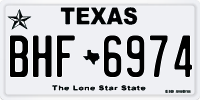 TX license plate BHF6974