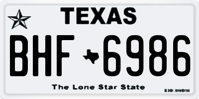 TX license plate BHF6986