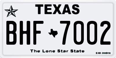 TX license plate BHF7002