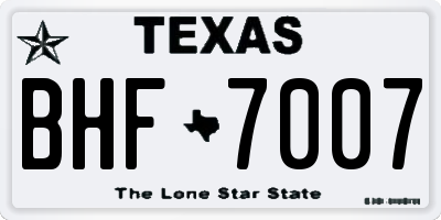 TX license plate BHF7007