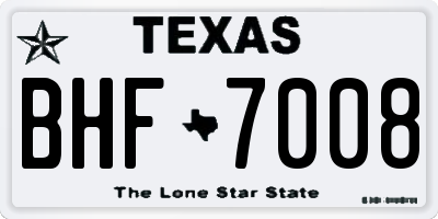 TX license plate BHF7008