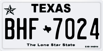 TX license plate BHF7024