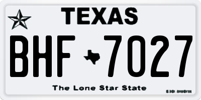 TX license plate BHF7027