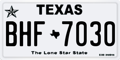TX license plate BHF7030