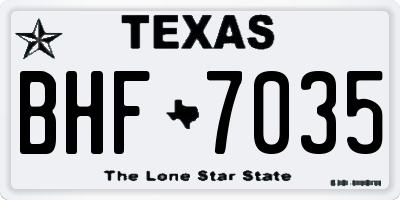 TX license plate BHF7035