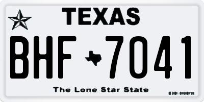 TX license plate BHF7041
