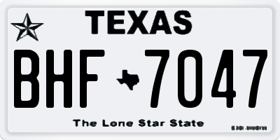 TX license plate BHF7047