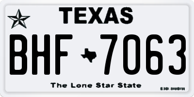 TX license plate BHF7063