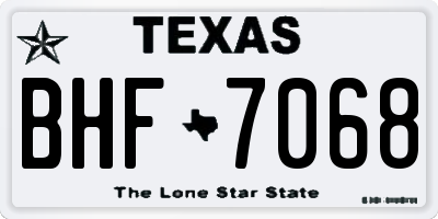 TX license plate BHF7068