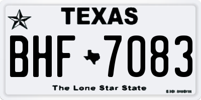 TX license plate BHF7083