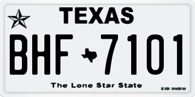 TX license plate BHF7101