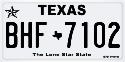 TX license plate BHF7102