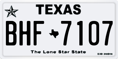 TX license plate BHF7107