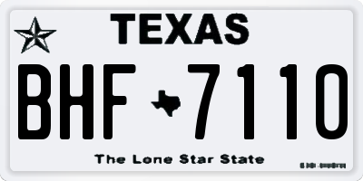 TX license plate BHF7110
