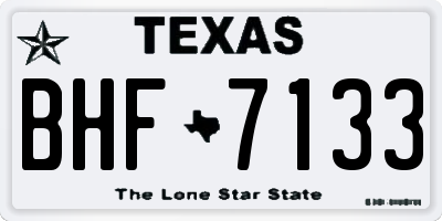 TX license plate BHF7133