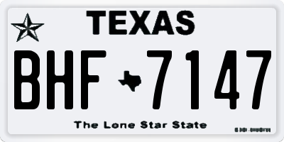 TX license plate BHF7147
