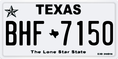 TX license plate BHF7150
