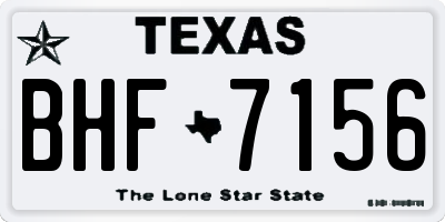 TX license plate BHF7156