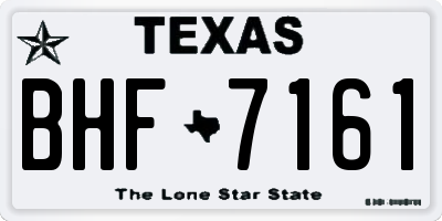 TX license plate BHF7161