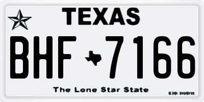 TX license plate BHF7166