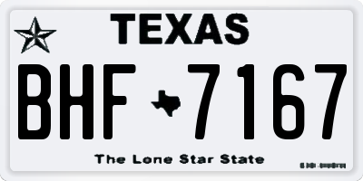 TX license plate BHF7167