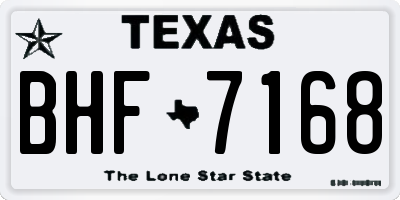 TX license plate BHF7168