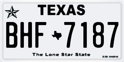 TX license plate BHF7187
