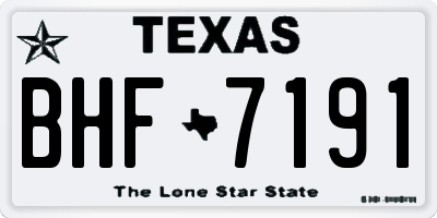 TX license plate BHF7191