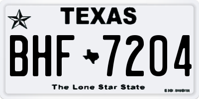 TX license plate BHF7204