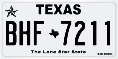 TX license plate BHF7211