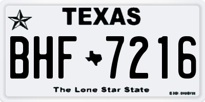 TX license plate BHF7216