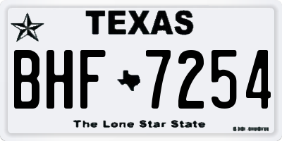 TX license plate BHF7254