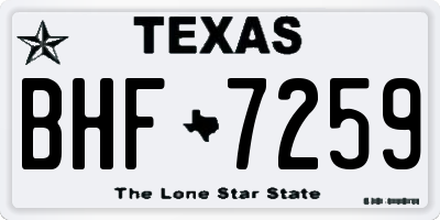 TX license plate BHF7259