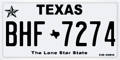 TX license plate BHF7274