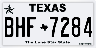 TX license plate BHF7284