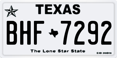 TX license plate BHF7292