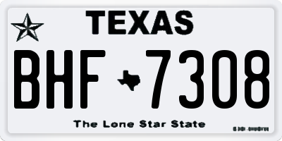 TX license plate BHF7308