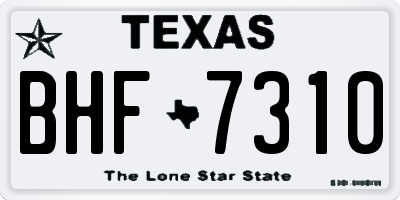 TX license plate BHF7310