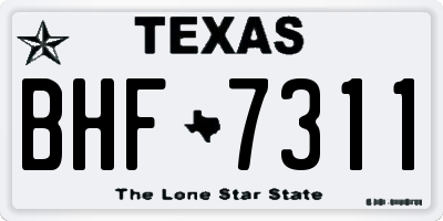 TX license plate BHF7311