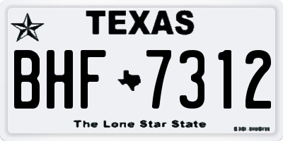 TX license plate BHF7312