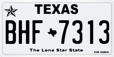 TX license plate BHF7313