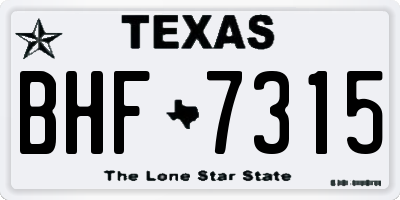 TX license plate BHF7315