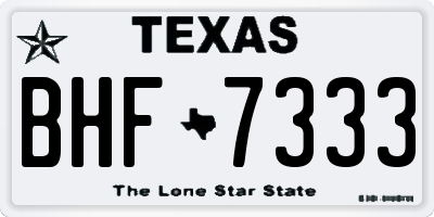TX license plate BHF7333