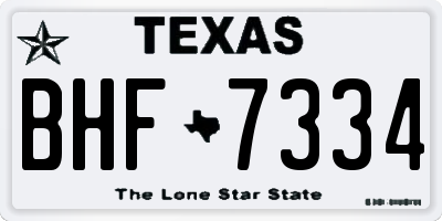 TX license plate BHF7334